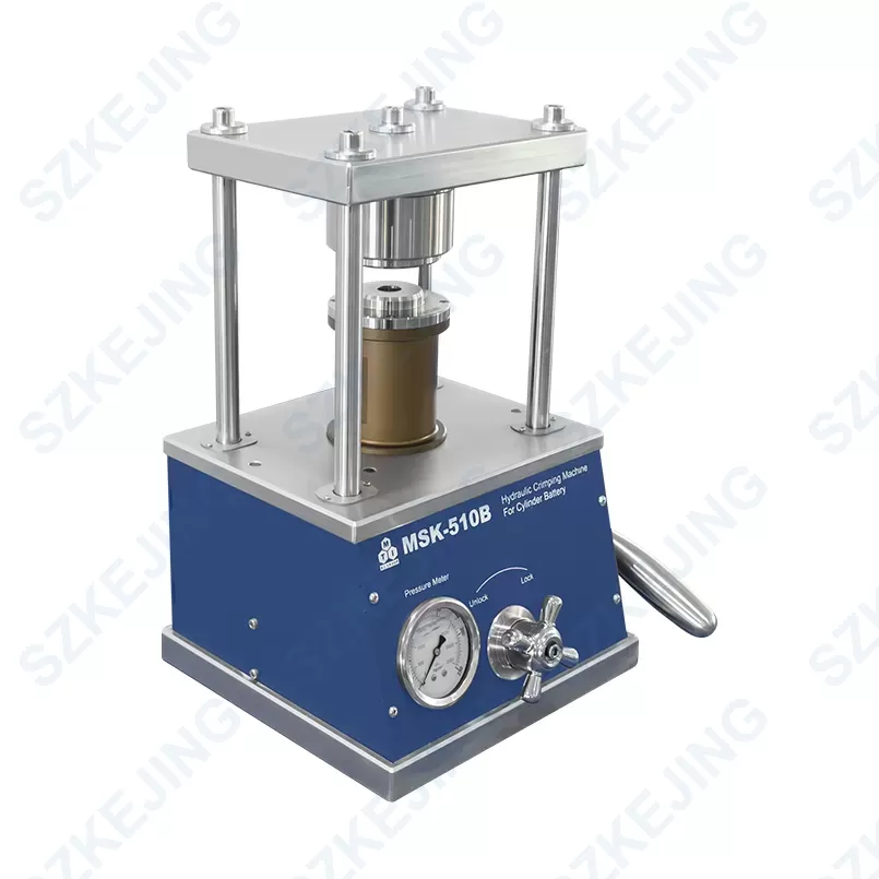 MSK-510B-03 Hydraulic Crimping Machine for Cylindrical Cases  (Optional: 32650, 26650, 21700, 18650, etc)-MSK-510B