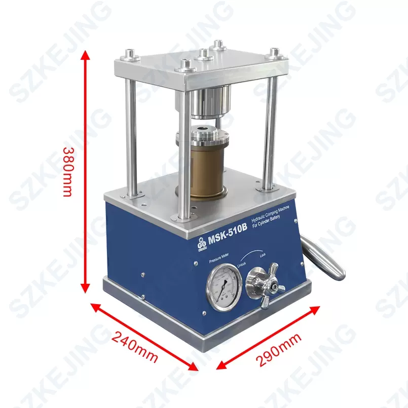MSK-510B-05 Hydraulic Crimping Machine for Cylindrical Cases  (Optional: 32650, 26650, 21700, 18650, etc)-MSK-510B
