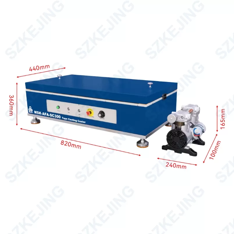 1_0003_165mm MSK-AFA-SC300 Automatic Film Coater with L600mm×W250mm Vacuum Chuck, External Vacuum Pump and 250mm Adjustable Doctor Blade