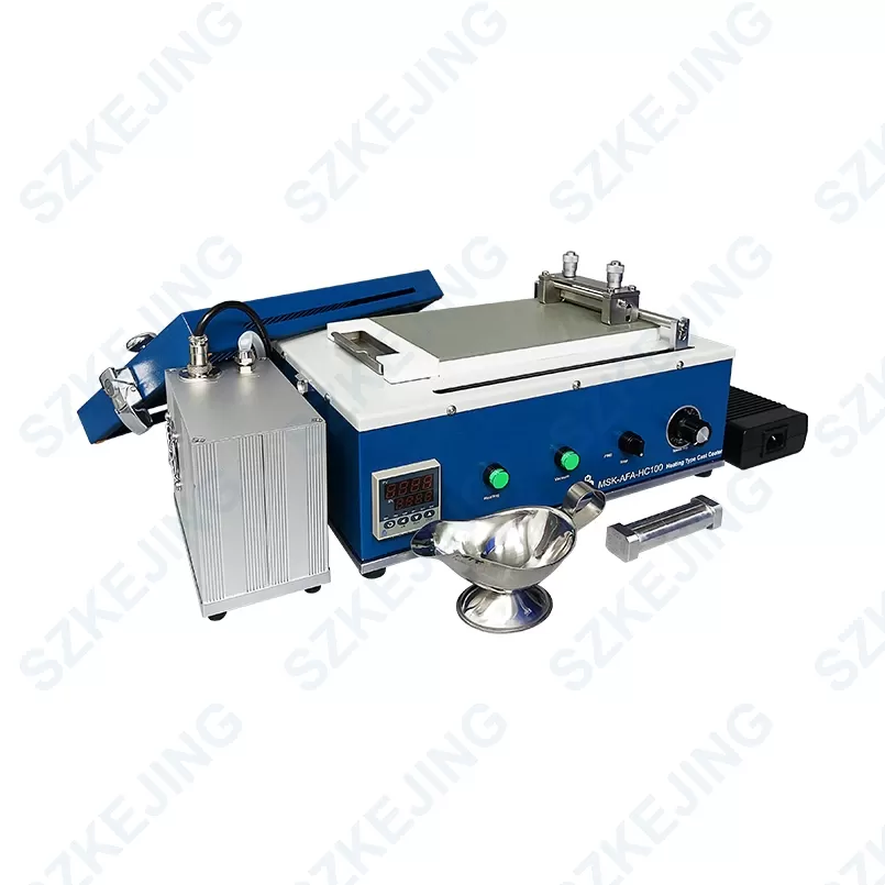 MSK-AFA-HC100-01 Mini Tape Casting Coater (190Lx90W mm) with Bottom Heated Vacuum Bed & Pump at 120ºC Max. - MSK-AFA-HC100