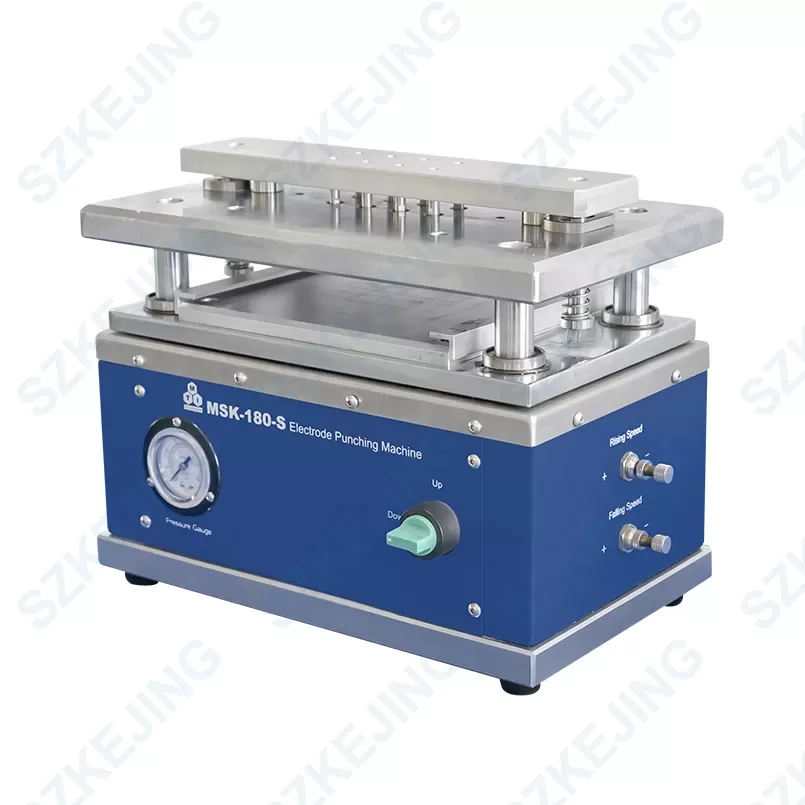 MSK-180-S-01 Compact & Precision Pneumatic Die Cutter with A Pair Die for Pouch Battery Research - MSK-180-S